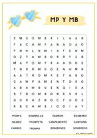 Vista previa - Hojas de trabajo - repaso lengua 1º de primaria mp/mb - página 1