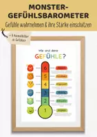 Vorschau - Poster - Gefühlsbarometer mit Monstern | Gefühlsthermometer & Gefühlsampel | Gefühle erkennen & benennen | Kita & Klasse 1–2 - Deckblatt