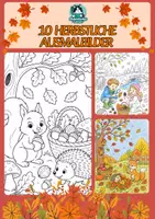 Vorschau - Mal- und Bastelvorlagen - 10 herbstliche Ausmalbilder! Herbst – Tiere, Kinder & Natur für die Grundschule - Deckblatt