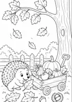Vorschau - Mal- und Bastelvorlagen - 10 herbstliche Ausmalbilder! Herbst – Tiere, Kinder & Natur für die Grundschule - Seite 3