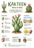 Vorschau - Arbeitsblätter - Lernposter + AB mit Fragen zum Thema "Kakteen" + Lösungsblatt + Infografik - Deckblatt