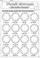 Vorschau - Arbeitsblätter - DaZ - Uhrzeit eintragen - Die halbe Stunde- DaZ / Mathematik - Seite 2