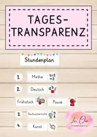 Vorschau - Poster - Tagestransparenz in beige - Stundenplan - Deckblatt