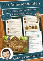 Vorschau - Arbeitsblätter - Der Ameisenhaufen – Lesespurgeschichte mit Rätselaufgaben (Klasse 8) - Deckblatt