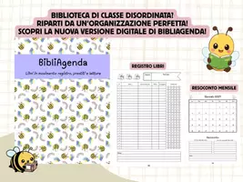 anteprima - Materiale di supporto/inclusione - BIBLIAGENDA: VERSIONE DIGITALE Libri in movimento: registro, prestiti e letture - Pagina di copertina