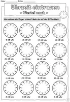 Vorschau - Arbeitsblätter - DaZ - Uhrzeit eintragen - Viertel nach - DaZ / Mathematik - Seite 2