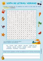 Vorschau - Arbeitsblätter - Sopa de Letras Verano I Spanisch Sommer Suchsel | 4-fach differenziert, mit Lösungen | Klasse 5/6/7 | 1./2. Lernjahr | Rätseln, Wortschatz & Schreiben I Spanischunterricht nach den Sommerferien I Back to School Spanisch - Seite 1