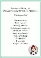 Vorschau - Unterrichtsreihen - Deutschwerkstatt 10 - Trainingskarten - Deckblatt