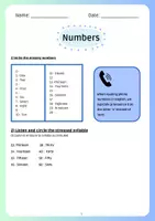 Aperçu - Feuilles d'exercices - Numbers_Activity - Page de couverture