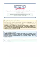 Vorschau - Merkblätter - Dyskalkulie-Kurz-Check: Hilfreiche Orientierung für die Elternarbeit - Deckblatt