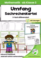 Vorschau - Anderer Materialtyp - Umfang berechnen – Sachaufgabenkartei mit Arbeitsheft | Klasse 3 - Deckblatt