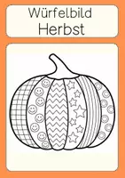 Vorschau - Arbeitsblätter - Kunst Herbst Kürbis & Co. Würfelbilder Klasse 1-3 - Seite 1