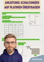 Vorschau - Arbeitsblätter - Infoblatt: Schaltung auf Platinen übertragen inkl. Aufgaben - Deckblatt