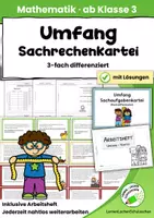 Vorschau - Anderer Materialtyp - Umfang berechnen – Sachaufgabenkartei mit Arbeitsheft | Klasse 3 - Seite 1
