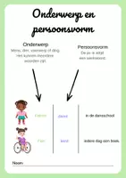 Voorbeeld - Onderwerp en persoonsvorm - Voorblad