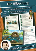 Vorschau - Arbeitsblätter - Die Biberburg – Lesespurgeschichte mit Rätselaufgaben (Klasse 8) - Deckblatt