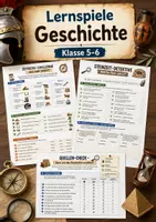 Vorschau - Arbeitsblätter - Lernspiele Geschichte Klasse 5–6 | 5 abwechslungsreiche Arbeitsblätter - Deckblatt