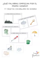 Vista previa - Tarjetas / Manipulativos - CONCIENCIA FONOLÓGICA: PAREJAS DE SONIDO INICIAL - Portada