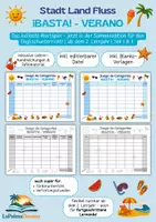 Vorschau - Arbeitsblätter - Stadt Land Fluss Sommer Spanisch I ¡BASTA! Verano - Juego de Categorías | Sommerspiel & Wortschatztraining ab 2. Lernjahr | Sek I & II I Back to School Spanisch I Spanischunterricht Material zum Schuljahresbeginn - Deckblatt