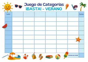 Vorschau - Arbeitsblätter - Stadt Land Fluss Sommer Spanisch I ¡BASTA! Verano - Juego de Categorías | Sommerspiel & Wortschatztraining ab 2. Lernjahr | Sek I & II I Back to School Spanisch I Spanischunterricht Material zum Schuljahresbeginn - Seite 2