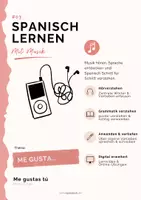 Vorschau - Arbeitsblätter - El verbo gustar · Me gusta... | Spanisch lernen mit Musik #03 - Deckblatt