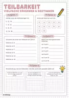Vorschau - Arbeitsblätter - Teilbarkeit (Vielfache / Vielfachenmenge, 6. Klasse) - Deckblatt