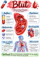 Vorschau - Arbeitsblätter - Lernposter + Arbeitsblatt zum Thema "Blut" + Onlineübung & MP3 + Mindmap + Infografik - Deckblatt