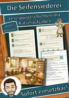 Vorschau - Arbeitsblätter - Die Seifensiederei – Lesespurgeschichte mit Rätselaufgaben (Klasse 8) - Deckblatt