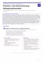 Vorschau - Unterrichtsreihen - Prozent- und Zinsrechnung – Alltagsmathematik | Klasse 7–8 | Arbeitsblätter mit Lösungen - Seite 1