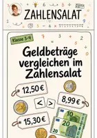 Vorschau - Stundenentwürfe - Geldbeträge vergleichen – Mathematik Klasse 3-4 - Deckblatt