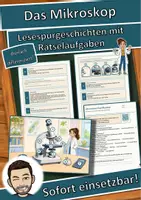 Vorschau - Arbeitsblätter - Das Mikroskop – Lesespurgeschichte mit Rätselaufgaben (Klasse 8) - Deckblatt