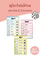 Vorschau - Bildkarten - Würfelsätze - Freiarbeit - Sätze bilden und Schreiben - Deckblatt