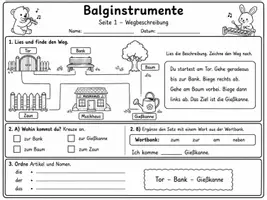 Vorschau - Stundenentwürfe - Balginstrumente & Akkordeon entdecken – Lesen, Schreiben, Reime & Rechnen | 9 Arbeitsblätter + Lösungen | 1.–3. Klasse - Seite 1
