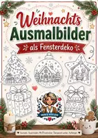 Vorschau - Mal- und Bastelvorlagen - 🎄 Weihnachts-Ausmalbilder als Fensterdeko ✨ - Deckblatt