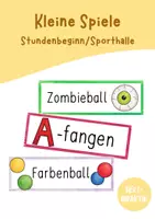 Vorschau - Bildkarten - (Fang-) Spiele Stundenbeginn - Sportunterricht - Deckblatt