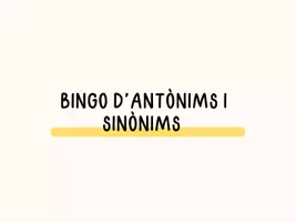 Vista previa - Juegos / Gamificación - BINGO D ANTONIMS I SINONIMS - Portada