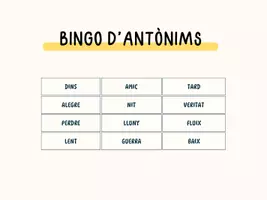 Vista previa - Juegos / Gamificación - BINGO D ANTONIMS I SINONIMS - página 2