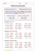 Vista previa - Hojas de trabajo - Redondeo de números grandes (5º y 6º Primaria) - página 2