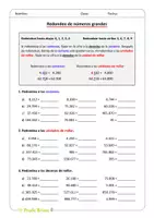 Vista previa - Hojas de trabajo - Redondeo de números grandes (5º y 6º Primaria) - Portada