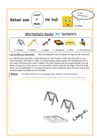 Vorschau - Arbeitsblätter - Klaro-Materialpaket Rätsel Lies und Male "Spielplatz" 3fach diff - Deckblatt