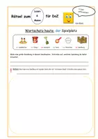 Vorschau - Arbeitsblätter - Klaro-Materialpaket Rätsel Lies und Male "Spielplatz" 3fach diff - Seite 1