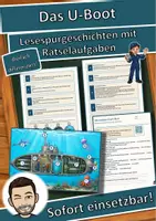 Vorschau - Arbeitsblätter - Das U-Boot – Lesespurgeschichte mit Rätselaufgaben (Klasse 8) - Deckblatt