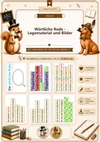 Vorschau - Arbeitsblätter - Wörtliche Rede - Legematerial - Deckblatt