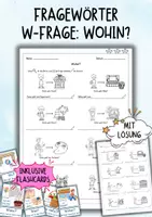 Vorschau - Unterrichtsreihen - Fragewörter / W-Fragen - Wohin? - Deckblatt