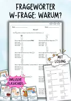 Vorschau - Unterrichtsreihen - Fragewörter / W-Fragen - Warum? - Deckblatt