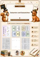 Vorschau - Arbeitsblätter - Satzarten & Satzzeichen – Aussagesatz, Fragesatz, Ausrufesatz - Deckblatt