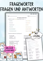 Vorschau - Unterrichtsreihen - Fragewörter / W-Fragen - Fragen und Antworten - Deckblatt