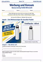 Vorschau - Arbeitsblätter - Werbung und Konsum Politik Basisscreening Klasse 7–8 - Deckblatt