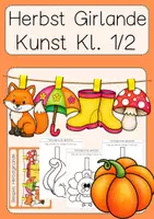 Vorschau - Arbeitsblätter - Kunst Herbst Girlande Klasse 1 - 2 Kürbis, Fuchs & Co. - Deckblatt