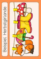 Vorschau - Arbeitsblätter - Kunst Herbst Girlande Klasse 1 - 2 Kürbis, Fuchs & Co. - Seite 1